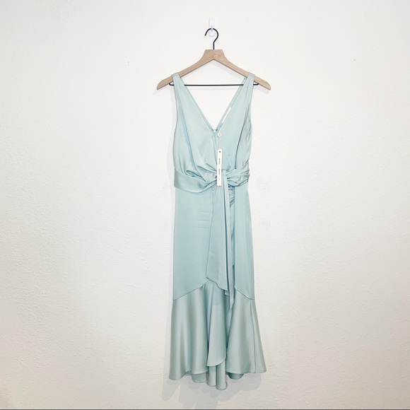 NWT Jonathan Simkhai Seafoam Mia Satin Midi Dress - Picture 3 of 11